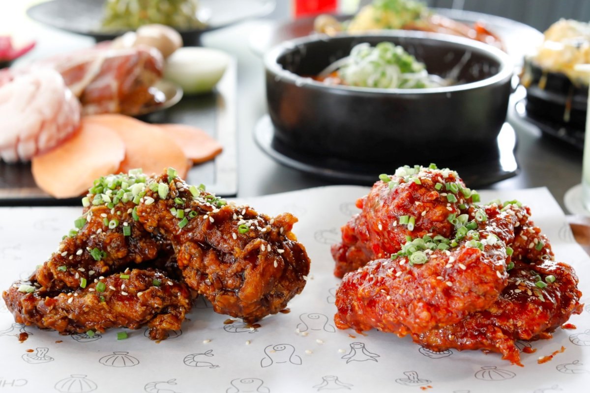  Korean Fried Chicken in Soy Garlic and Spicy at Chingu Dining Korean Restaurant