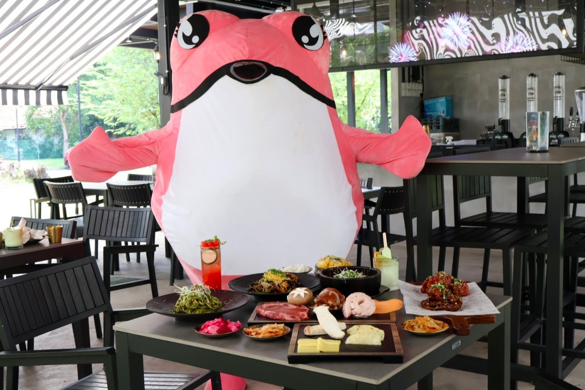 The Famous Jinro Frog and food at Chingu Dining Korean Restaurant