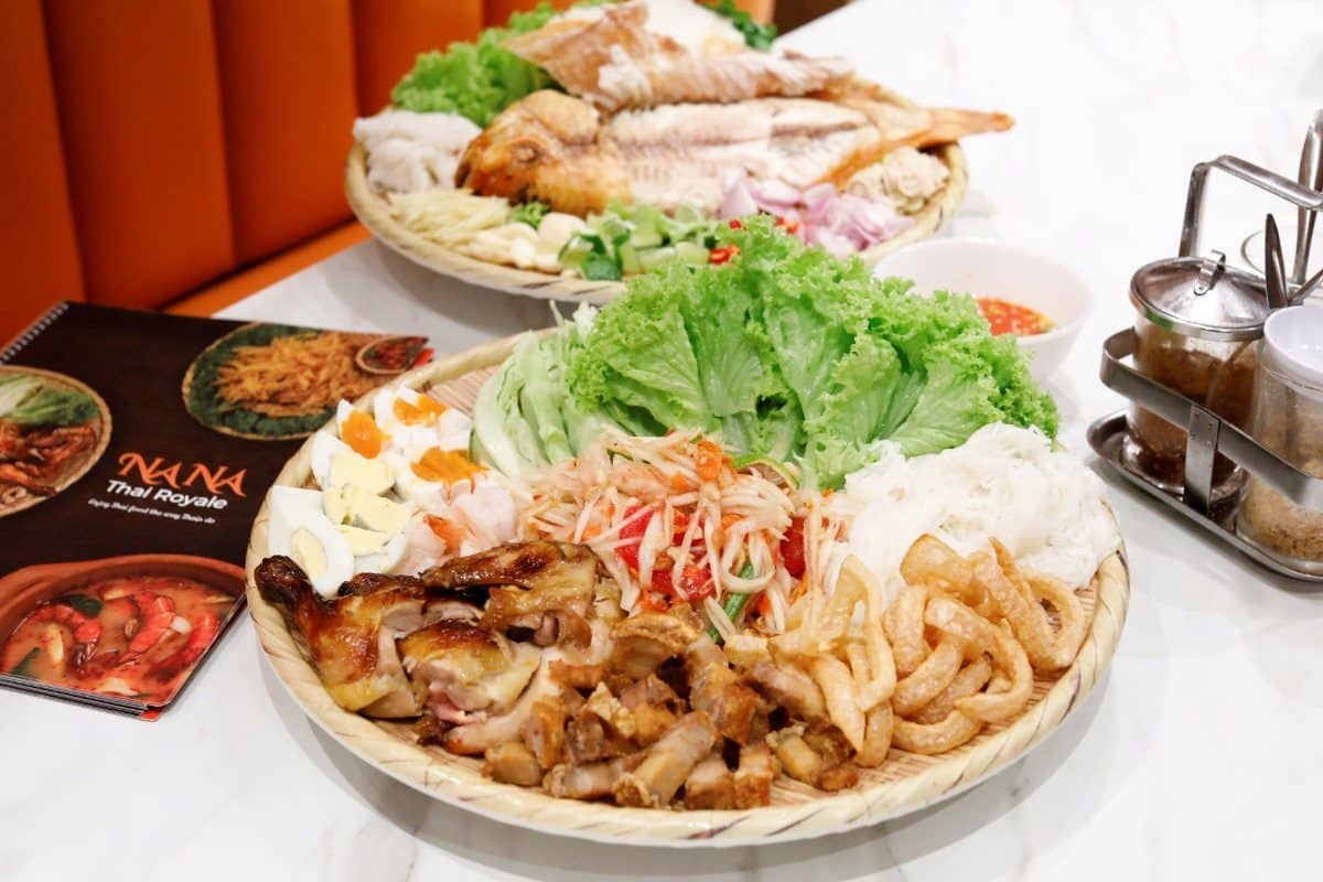 Nana Thai Royale's Thai Salad Platter and Grilled Fish