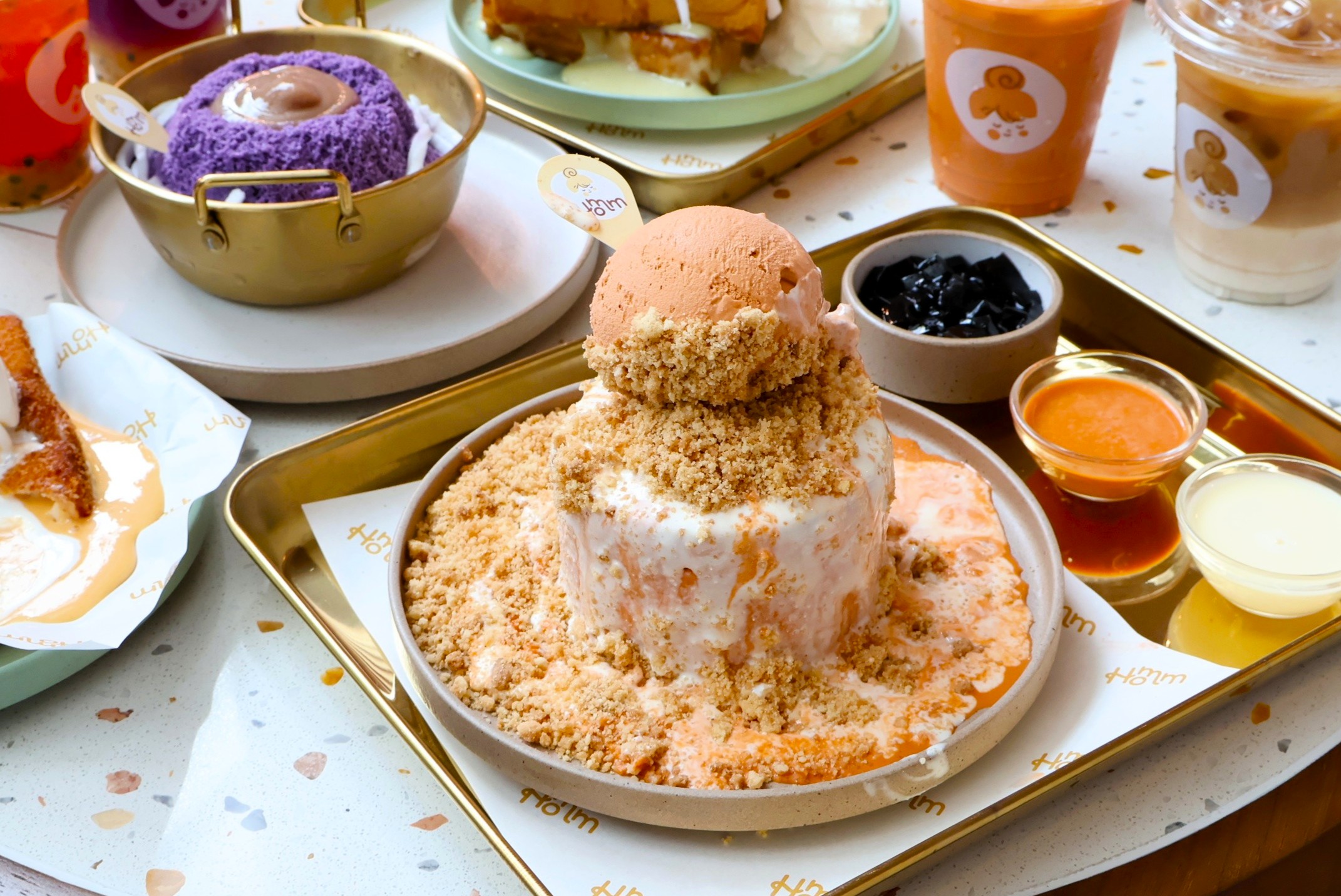 Savour the Thai Tea Avalanche Bingsu at Homm Dessert at Heart Singapore