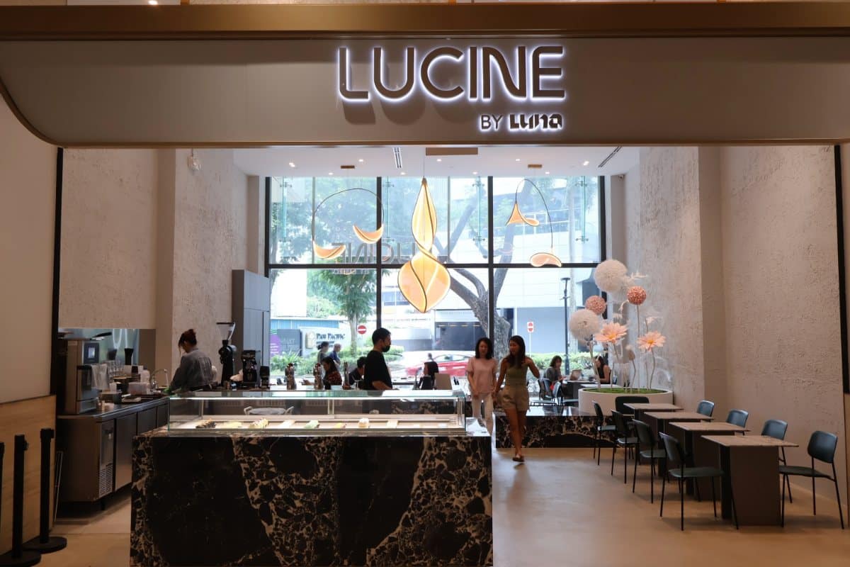 Lucine by LUNA café exterior at 111 Somerset, a cozy spot in the heart of Singapore