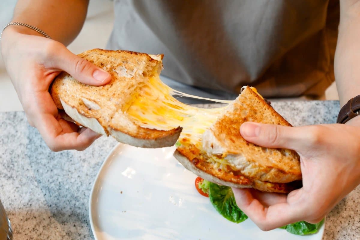 Lucine by LUNA’s Grilled Cheese Sando with mozzarella, cheddar, and parmesan