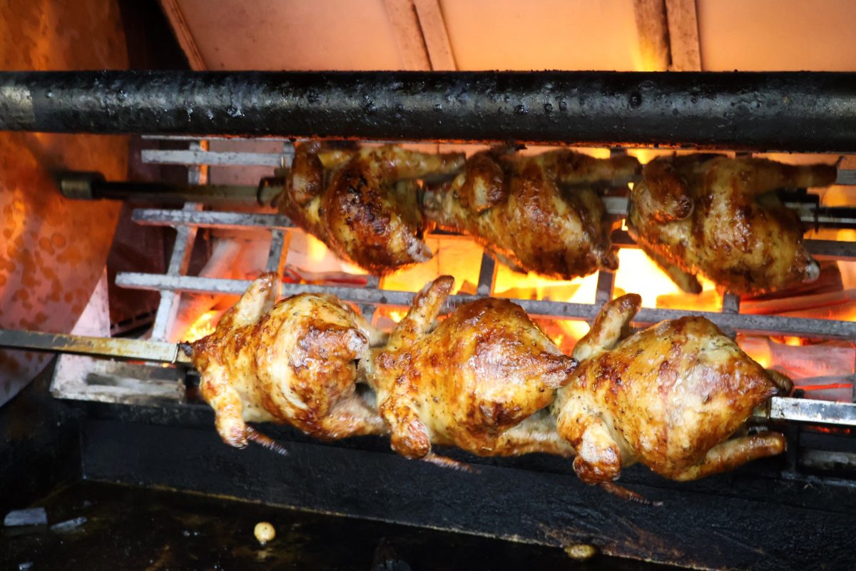 Chicken, whole, roasted and plump, sets the pace at S.O.S Chicken
