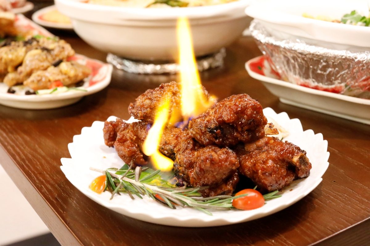 Flaming Red Wine Pork Ribs from Yu Cun Curry Fish Head