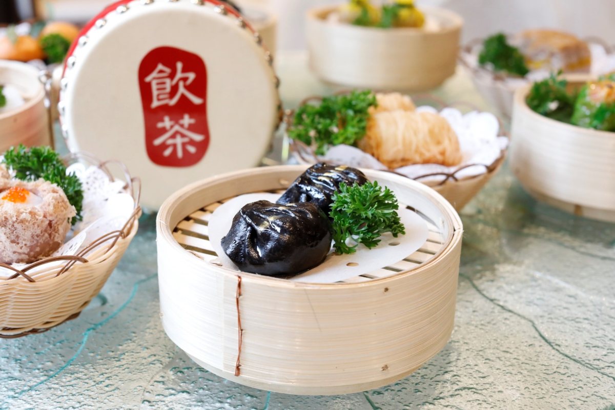 Black Garlic Shrimp Dumplings from Yum Cha Restaurant Singapore